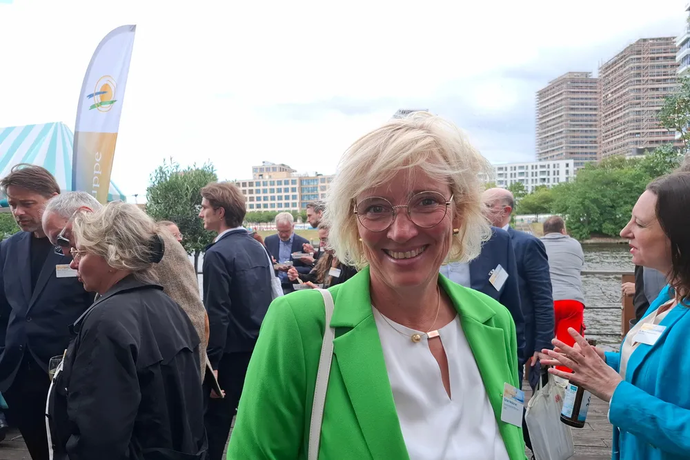Bärbel Heidbroek, president of Germany’s wind energy federation BWE, at recent event of German renewables federation BEE