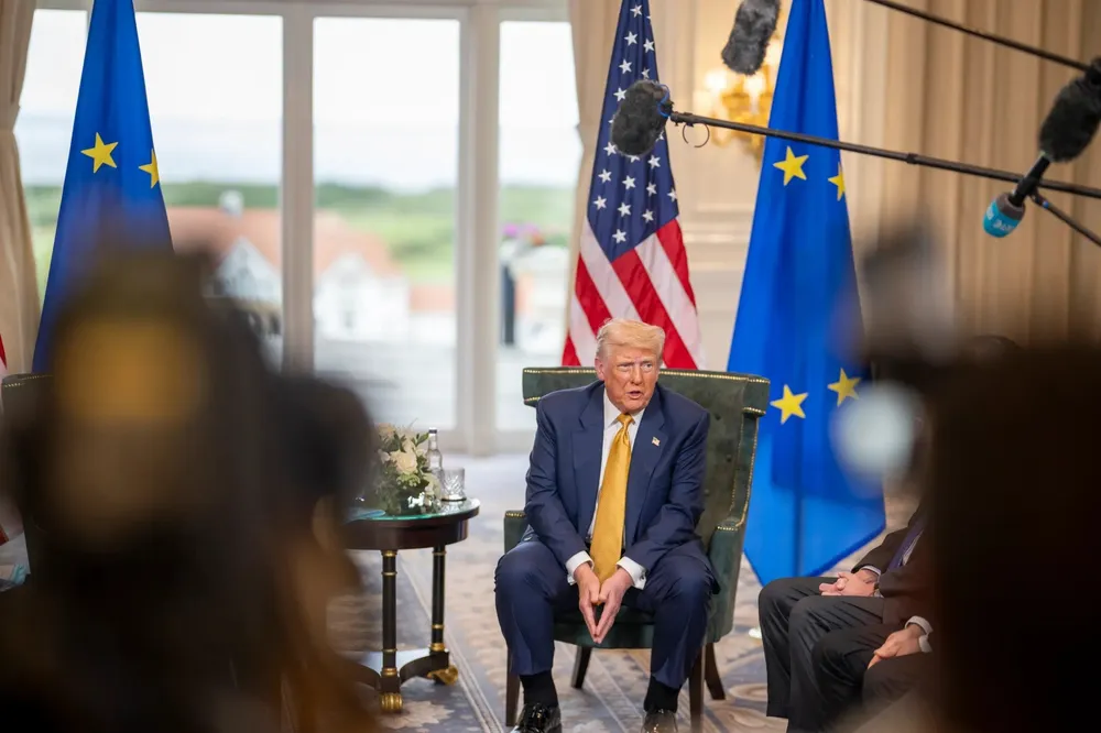President Donald Trump on his visit to Scotland