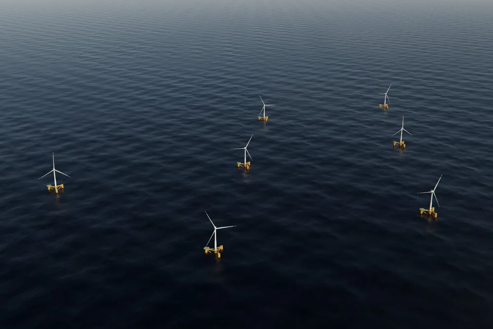 Salamander floating offshore wind 100MW demonstrator will use Odfjell Oceanwind's semisubmersible technology, as shown in this illustration