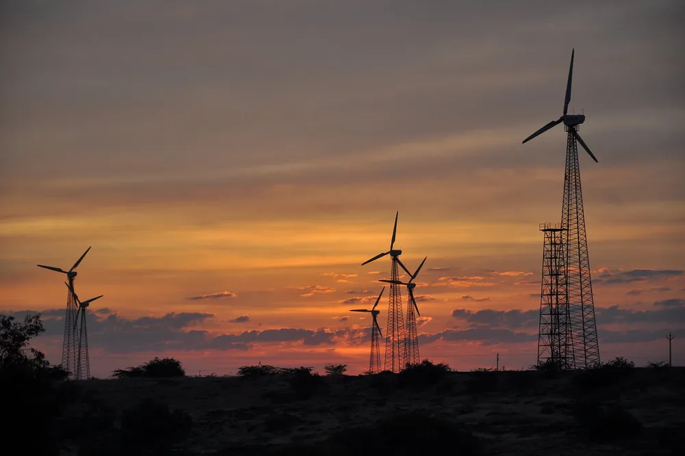 Wind turbines in India.