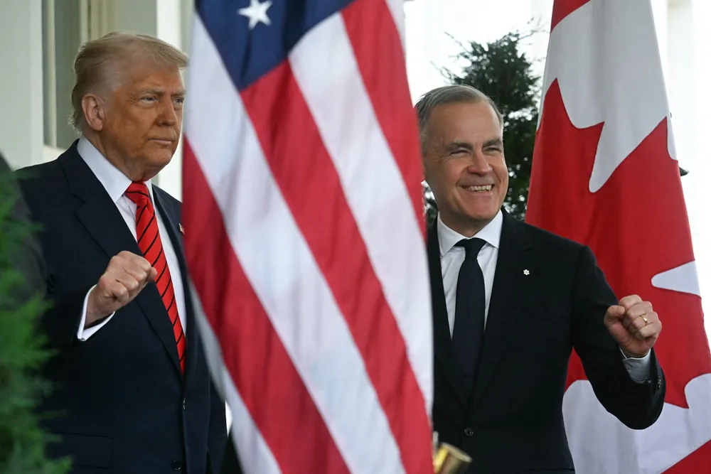 US President Donald Trump and Canadian Prime Minister Mark Carney.