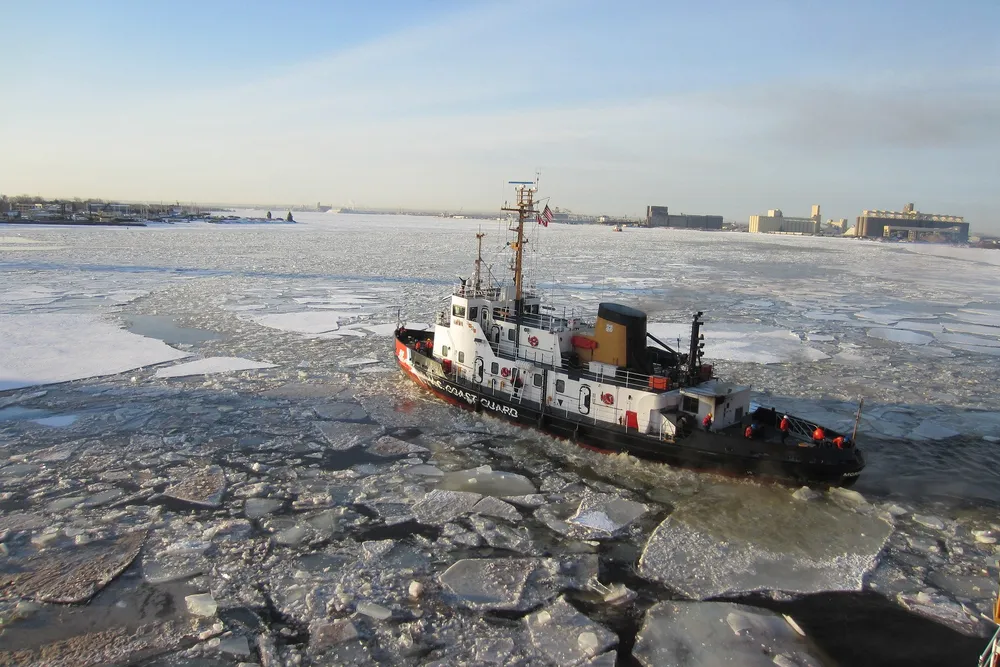 US Coast Guard cutter on Lake Superior