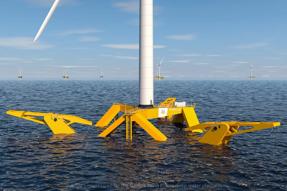 A rendering of the Gazelle Wind Power platform.