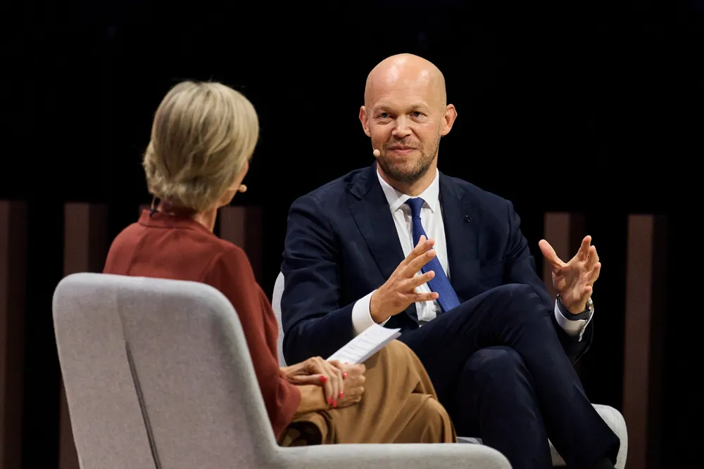 Orsted CEO Rasmus Errboe was interviewed on stage by Danish Industry, just before the cuts were announced.