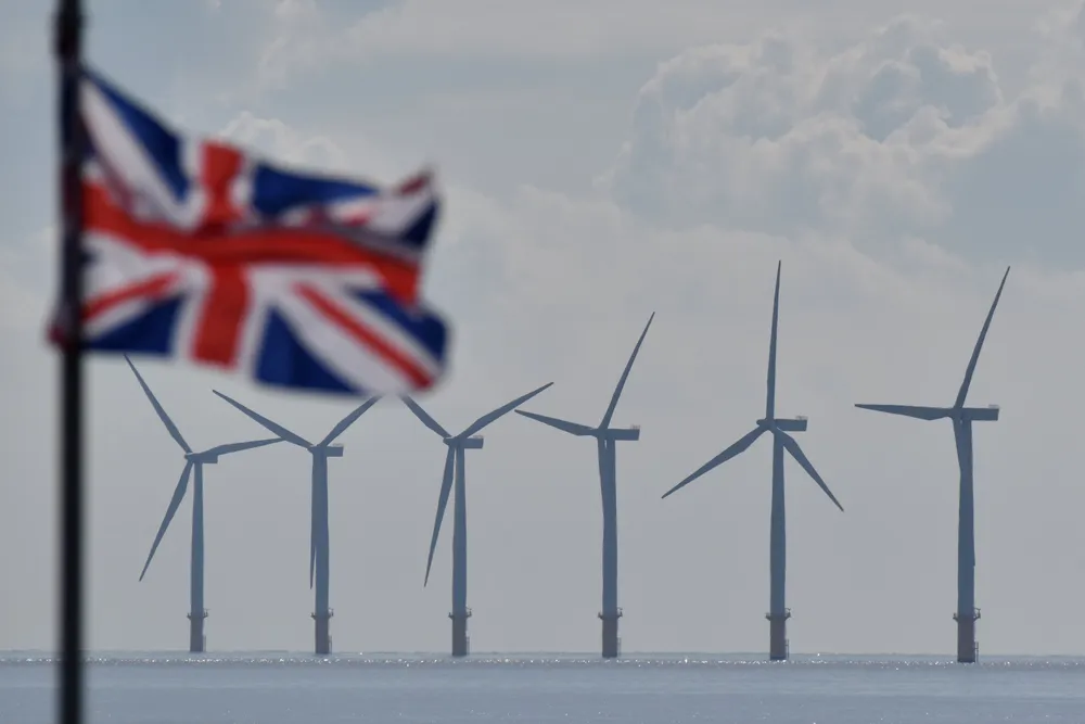 Gunfleet Sands offshore wind farm in Clacton-On-Sea, England.