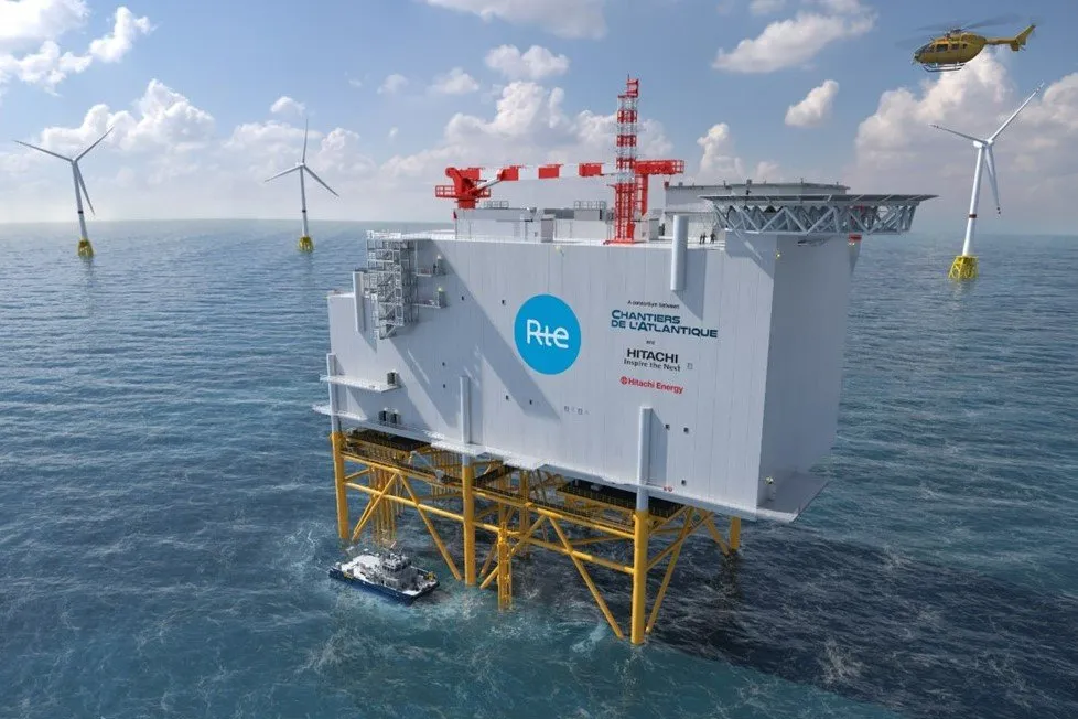 Computer generated image of the substation now under construction for Centre Manche 1 and 2 and Oleron