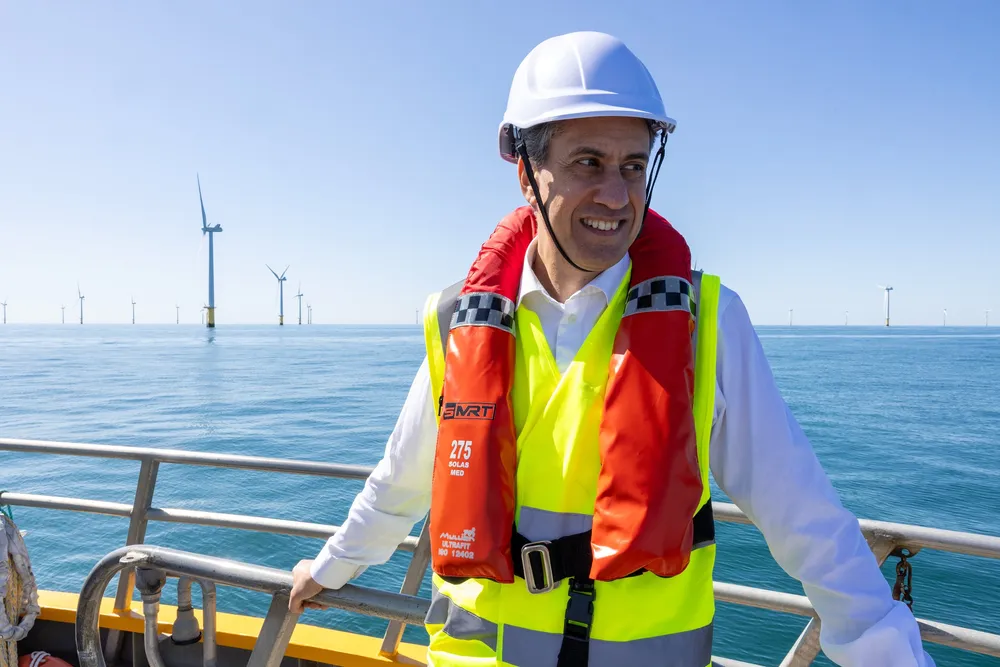 Energy secretary Ed Miliband visits RWE’s Rampion offshore wind farm off the coast of Newhaven.