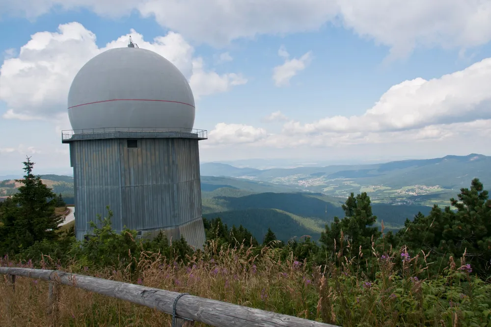 Nato military surveillance radar in the Bavarian Forest
